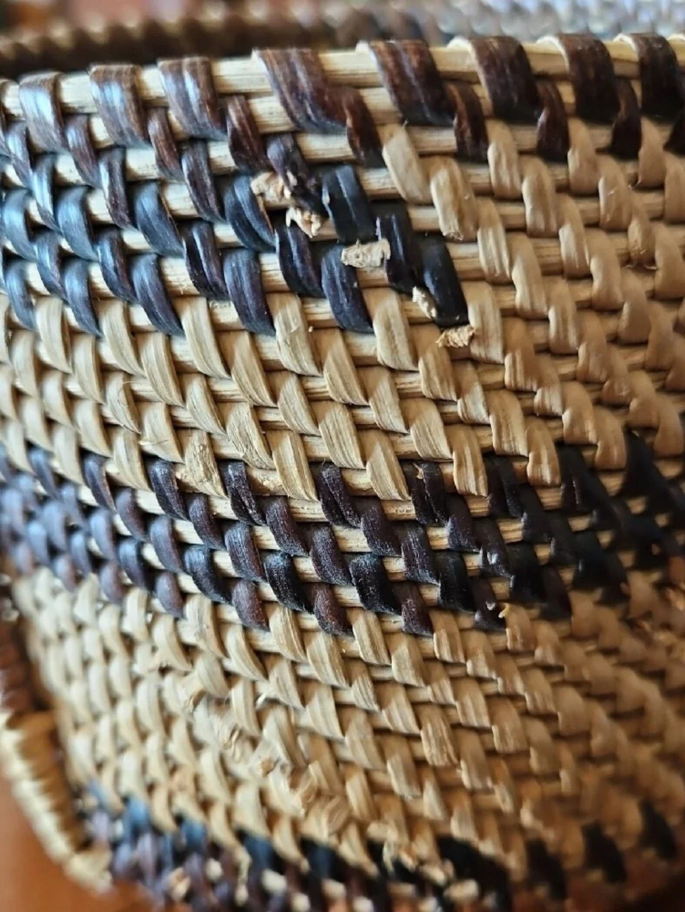 VTG Tohono O'odham Papago Native American Handled Coiled Basket Southwest Desert